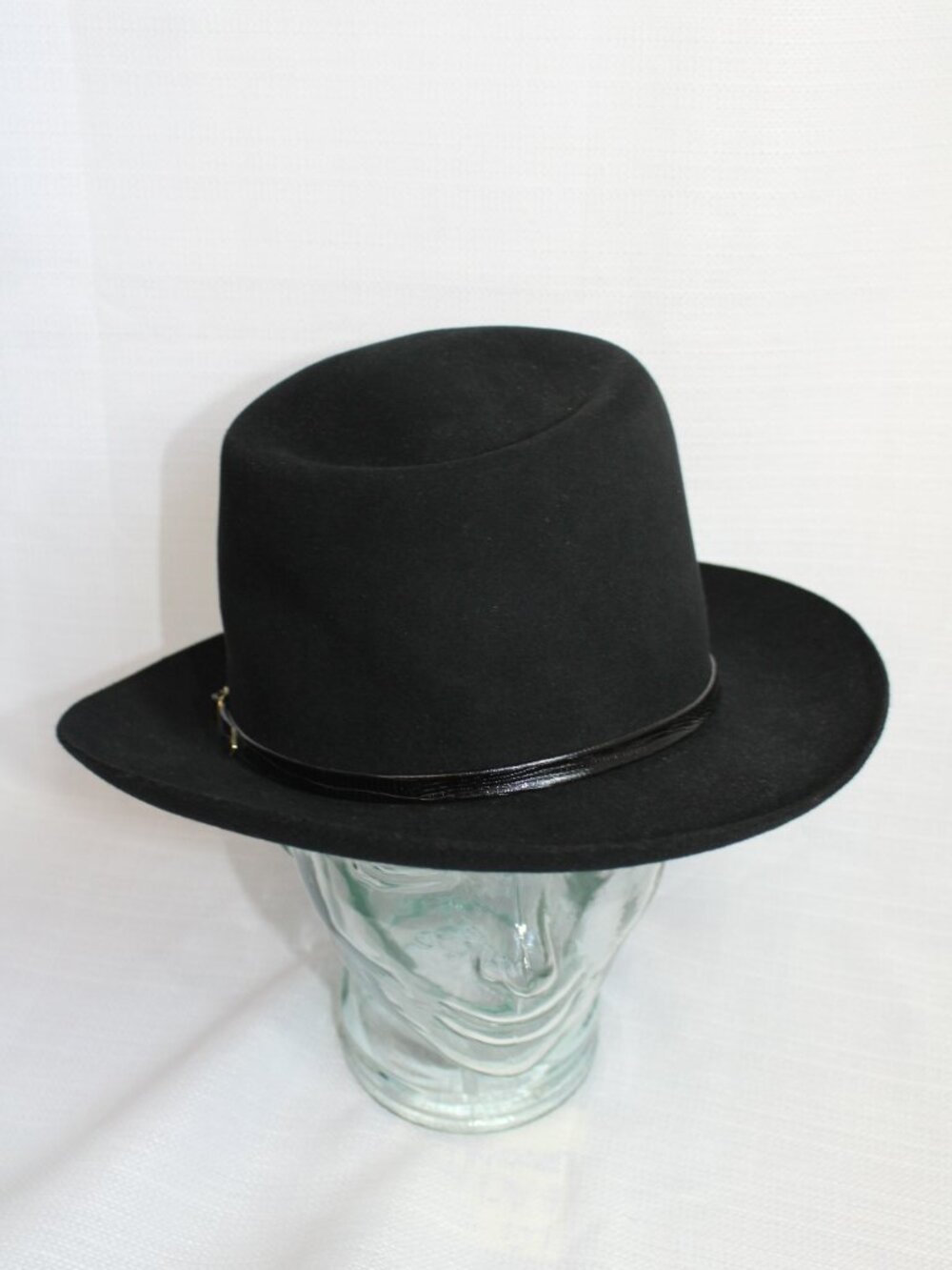 Vintage Golden Coach By Dobbs Black Fur Felt Hat, Size 7